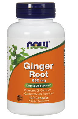Корень имбиря (Ginger Root), Now Foods, 550 мг, 100 капсул - фото