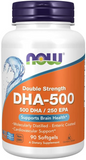 Риб'ячий жир, подвійна сила, DHA-500, Now Foods, 90 капсул, фото