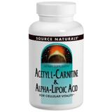 Ацетил карнитин + альфа-липоевая кислота, Acetyl L-Carnitine & Alpha Lipoic Acid, Source Naturals, 650 мг, 60 таблеток, фото