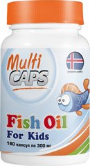 Рыбий жир из печени трески детский, Multicaps, 300 мг, 180 капсул - фото