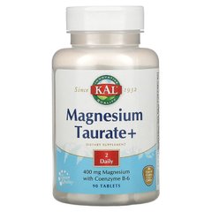 Таурат магнію +, Magnesium Taurate+, Kal, 400 мг, 90 таблеток - фото