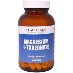 Магний L-треонат, Magnesium L-Threonate, Dr. Mercola, 90 капсул - фото