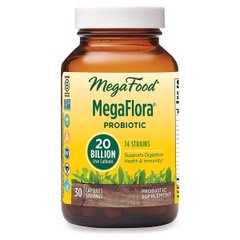 Пробиотики, MegaFlora, MegaFood, 30 капсул - фото