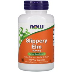 Слизький в'яз (Slippery Elm), Now Foods, 400 мг, 100 капсул - фото