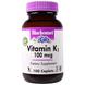 Вітамін К1, Vitamin K1, Bluebonnet Nutrition, 100 мкг, 100 капсул, фото – 1