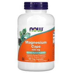 Магній аспартат, Magnesium, Now Foods, 400 мг, 180 капсул - фото