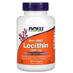 Лецитин, Lecithin, Now Foods, 1200 мг, 100 капсул - фото