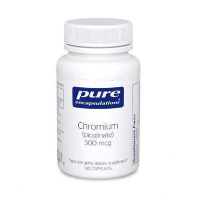 Хром (пиколинат), Chromium (picolinate), Pure Encapsulations, 500 мкг, 60 капсул - фото