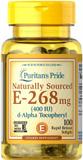 Вітамін Е, Vitamin E-400 iu Naturally Sourced, Puritan's Pride, 100 гелевих капсул, фото