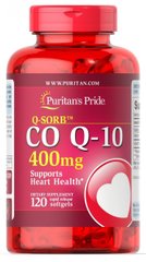 Коензим Q10, CO Q-10, Puritan's Pride, 400 мг, 120 гелевих капсул - фото