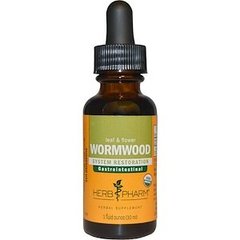 Полынь горькая, экстракт, Wormwood, Herb Pharm, органик, 30 мл - фото