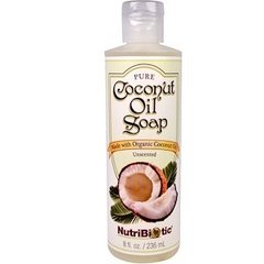 Мило з кокосовим маслом, Coconut Oil Soap, NutriBiotic, органік, без запаху, 236 мл - фото