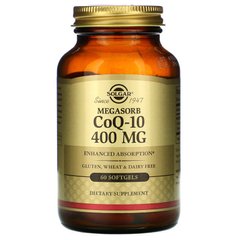 Коензим Q10, Coenzyme Q-10, Solgar, 400 мг, 60 капсул - фото