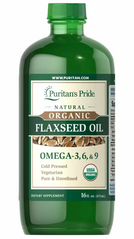 Льняное масло, Flaxseed Oil, Puritan's Pride, органическое, 473 мл - фото