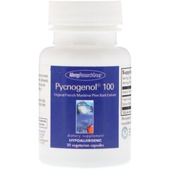 Пікногенол, Pycnogenol 100, Allergy Research Group, 30 вегетаріанських капсул - фото