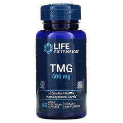 Триметилгліцин, TMG, Life Extension, 500 мг, 60 капсул - фото