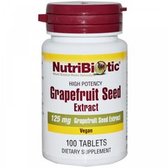 Екстракт грейпфрутової кісточки, Grapefruit Seed Extract, NutriBiotic, 100 таблеток - фото