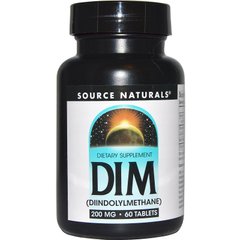 Дііндолілметан, DIM, Source Naturals, 200 мг, 60 таблеток - фото