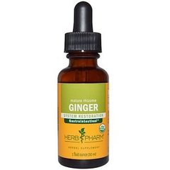 Імбир, екстракт кореня, Ginger, Herb Pharm, органік, 30 мл - фото
