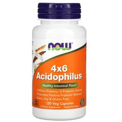 Пробіотики, 4x6 Acidophilus, Now Foods, 120 капсул - фото