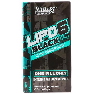 Жіросжігателя, Lipo-6 Black Hers Ultra Concentrate, Nutrex Research, 60 капсул - фото
