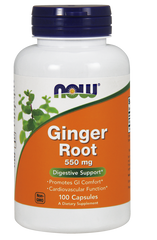 Корінь імбиру (Ginger Root), Now Foods, 550 мг, 100 капсул - фото
