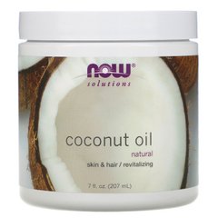 Кокосове масло, Coconut Oil, Now Foods, Solutions, органічне, 207 г - фото