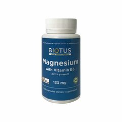 Магній і вітамін В6, Magnesium with Vitamin B6, Biotus, екстра сильний, 100 капсул - фото