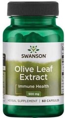 Екстракт оливкового листя, Olive Leaf Extract, Swanson, 500 мг, 60 капсул - фото