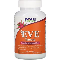 Витамины для женщин Ева, Eve, Women's Multi, Now Foods, 180 таблеток - фото