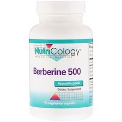 Берберин, Berberine 500, Nutricology, 90 вегетаріанських капсул - фото