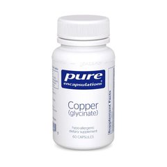 Мідь (глицинат), Copper (glycinate), Pure Encapsulations, 60 капсул - фото