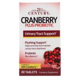 Журавлина з пробіотиками, Cranberry Plus Probiotic, 21st Century, 60 таблеток, фото