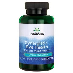 Лютеїн з зеаксантином, Ultra Synergistic Eye Health, Swanson, 60 гелевих капсул - фото