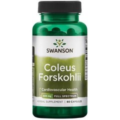 Форсколін, Coleus Forskohlii, Swanson, 400 мг, 60 капсул - фото