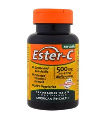 Эстер С, Ester-C, American Health, 500 мг, 90 таблеток - фото