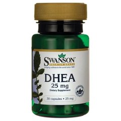 DHEA (дегідроепіандростерон), DHEA, Swanson, 25 мг, 30 капсул - фото
