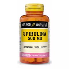 Спіруліна 500 мг, Spirulina, Mason Natural, 100 таблеток - фото