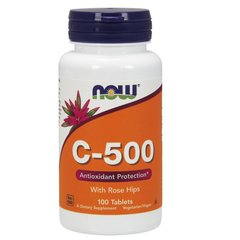 Вітамін С з шипшиною, C-500 RH, Now Foods, 500 мг, 100 таблеток - фото