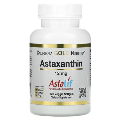 Астаксантин, Astaxanthin, California Gold Nutrition, 12 мг, 120 капсул - фото