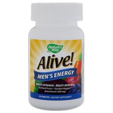 Мультивитамины для мужчин Alive!, Multivitamin-Multimineral, Nature's Way, 50 таблеток - фото