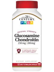 Глюкозамін хондроїтин, Glucosamine Chondroitin, 21st Century, 250/200 мг, 120 капсул - фото