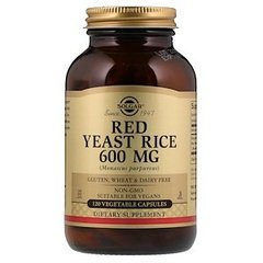 Красный дрожжевой рис, Red Yeast Rice, Solgar, 600 мг, 120 капсул - фото