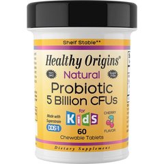 Пробиотики для детей, Natural Probiotic Kids, Healthy Origins, вкус вишни, 60 жевательных таблеток - фото