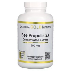 Бджолиний прополіс 2Х, California Gold Nutrition, 500 мг, 240кап - фото
