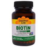 Біотин, Biotin, Country Life, 5 мг, 120 капсул, фото