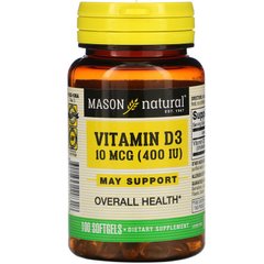 Витамин D3, 400 МЕ, 100 мягких таблеток - фото