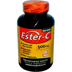 Вітамін С (аскорбат), Ester-C, American Health, 500 мг, 225 таблеток - фото