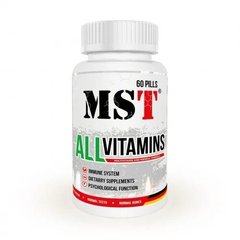 Мультивітаміни, All Vitamins, MST Nutrition, смак полуниця, 60 жувальних табелток - фото