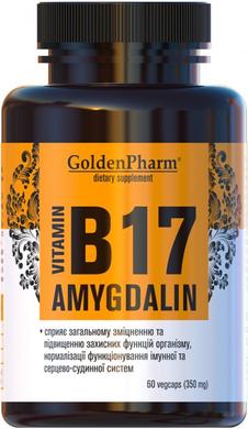 Витамин В17 Амигдалин, Vitamin B17 Amygdalin, GoldenPharm, 350 мг, 60 капсул - фото